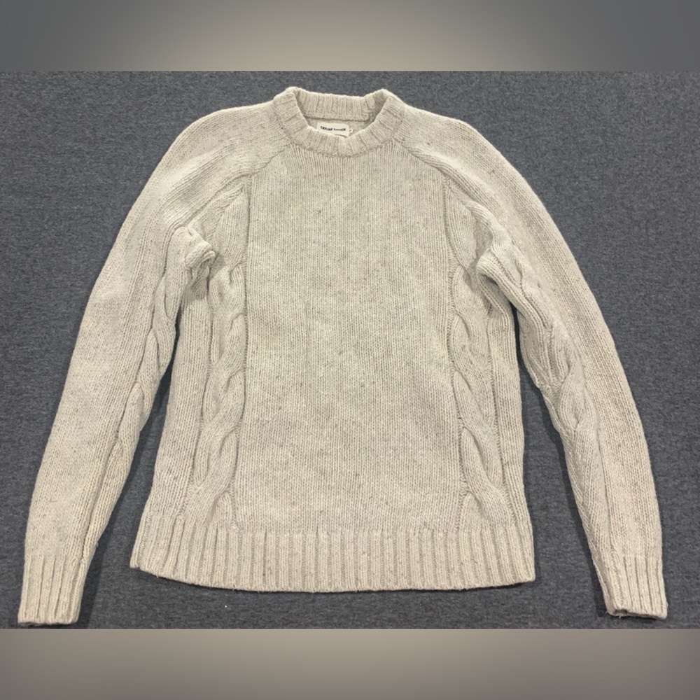 Taylor Stitch Mens Cable-Knit Crewneck Sweater Extrafine Merino/Alpaca Size M/40